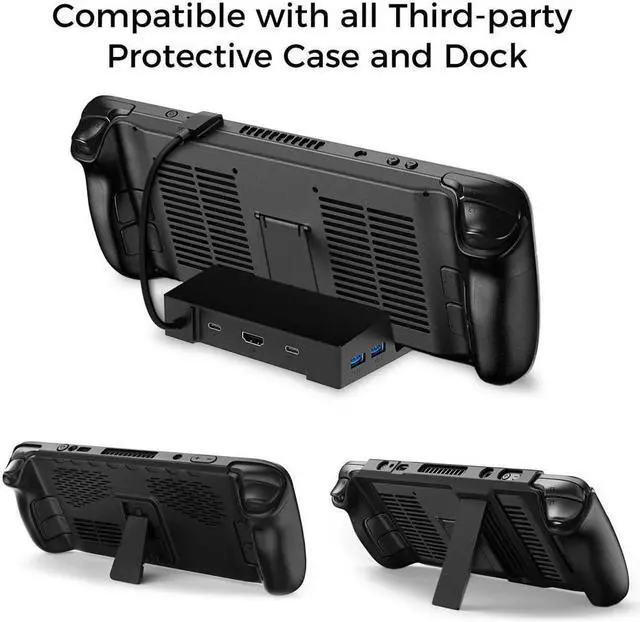 Alt view image 5 of 7 - BONAEVER Protective Case for Steam Deck Steam Deck Back Cover Replacement with Heat-radiating Holes Stand and Rear Battery Door Housing Back Plate for Steam Deck