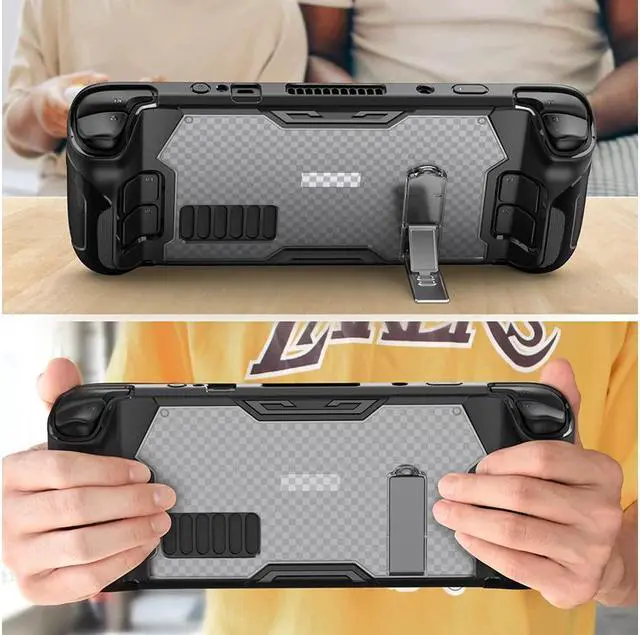 Alt view image 7 of 7 - BONAEVER Protective Case for Steam Deck with Stand and GORIXER TPU Protector Cover Accessories with Stand & 2 Pack Screen Protector Full Protection Non-Slip Anti-Collision for Steam Deck - Black