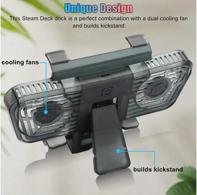 Alt view image 2 of 7 - BONAEVER Cooling Fans for Steam Deck/Nintendo Switch OLED Console Cooler Stand Portable