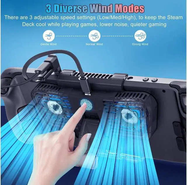 Alt view image 4 of 7 - BONAEVER Cooling Fans for Steam Deck/Nintendo Switch OLED Console Cooler Stand Portable
