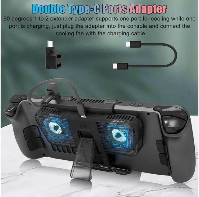 Alt view image 6 of 7 - BONAEVER Cooling Fans for Steam Deck/Nintendo Switch OLED Console Cooler Stand Portable