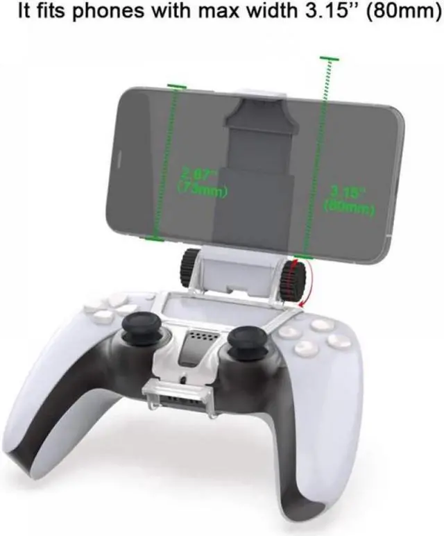 Alt view image 2 of 5 - Clip Mount for PS5 DualSense Wireless Controller, Adjustable Mobile Phone Clip Clamp Gaming Holder Mount Stand Handle Bracket for Playstation 5 Controller