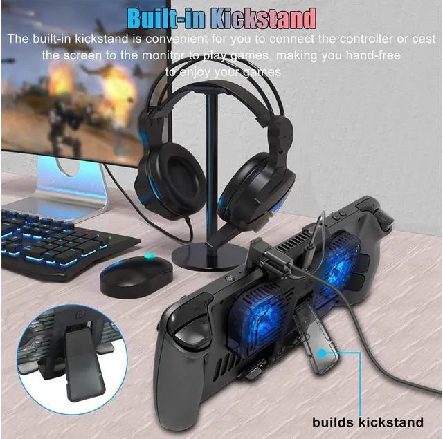 Alt view image 5 of 7 - BONAEVER Cooling Fans for Steam Deck/Nintendo Switch OLED Console Cooler Stand Portable