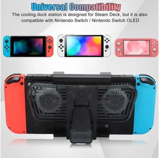 Alt view image 7 of 7 - BONAEVER Cooling Fans for Steam Deck/Nintendo Switch OLED Console Cooler Stand Portable