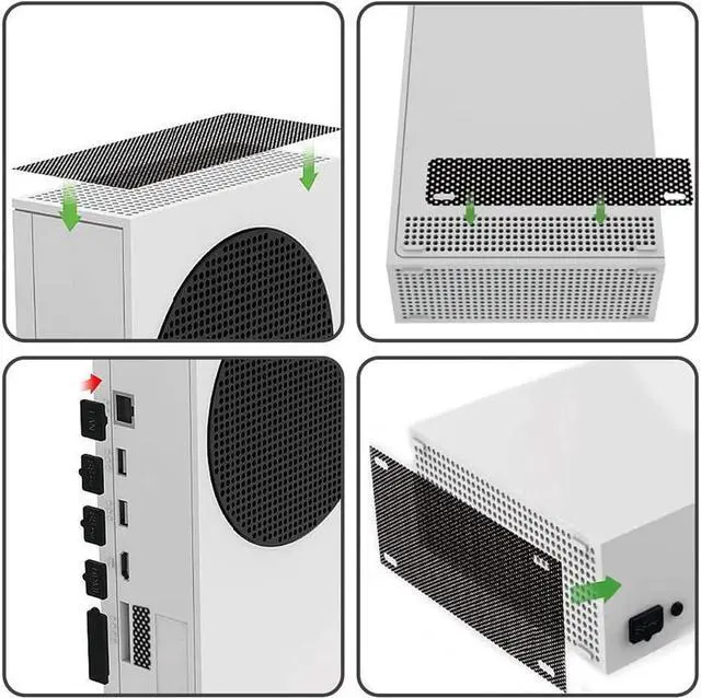 Alt view image 3 of 3 - BONAEVER Dust Stand Plugs for Xbox Series S 7 PCS Silicone Dust Stand Plugs 4 PCS PVC Meshs Set USB HDMI LAN Power CD Driver Interface Anti du Stand Cover Du Standproof Plug