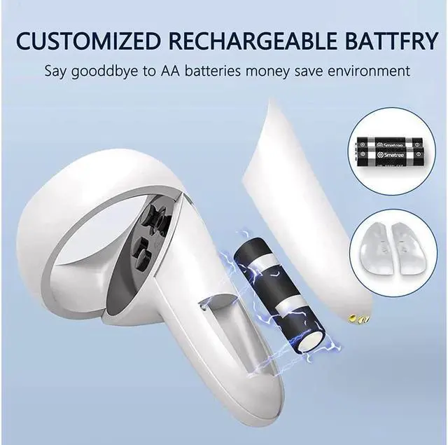 Alt view image 6 of 6 - BONAEVER Upgraded Charging Dock for Meta Que Stand 2VR Headset Charging Stand for Oculus Que Stand 2Simultaneously Magnetic Charging Headset Touch Controller Charging Dock Supports LED Indicator