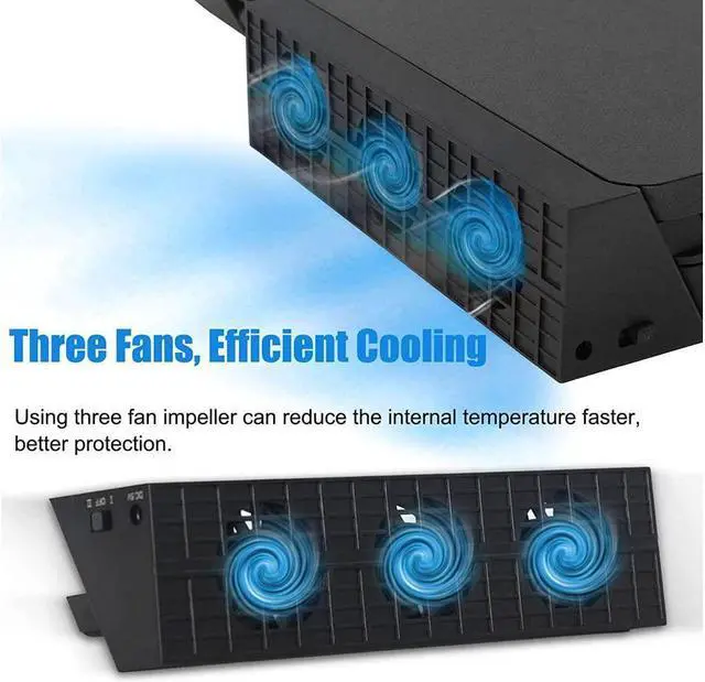 Alt view image 2 of 7 - BONAEVER Cooling Fan for PS4 Slim External USB Cooler Game Console Cooling Fan with Extra USB3.0 Port for Sony Play Station 4 Slim Console (for PS4 Slim Only)