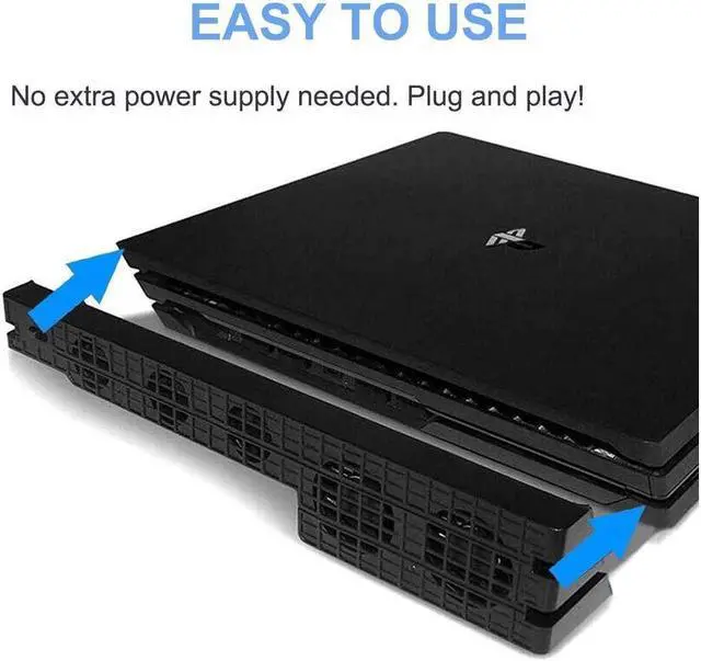 Alt view image 3 of 7 - BONAEVER Cooling Fan for PS4 PRO USB External Cooler 5 Fan Turbo Temperature Control Cooling Fans for Sony Play Station Pro Gaming Console
