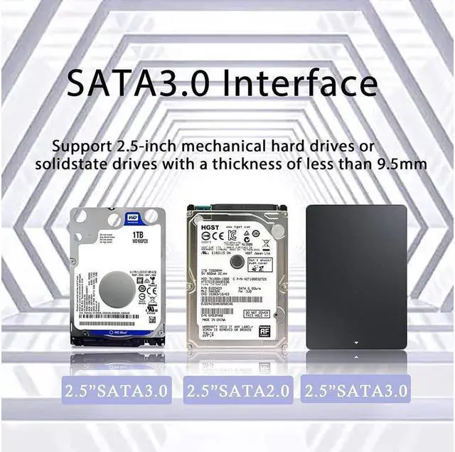 Alt view image 3 of 7 - BONAEVER SATA 2nd SSD HDD Hard Drive Caddy Tray Universal 9.5mm 2.5'' SSD HDD Hard Drive Caddy Adapter Tray Enclosures SATA-III Laptop Hard Disk Holder for CD/DVD-ROM Optical SuperDriveTray