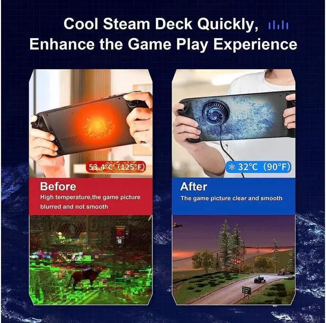 Alt view image 5 of 7 - BONAEVER Steam Deck Fan Semiconductor Cooler for Steam Deck with 7-Blade Fan RGB Colourful Light 3 Seconds Fast Cooling Magnetic Fan Cooler for Steam Deck Switch Cellphones