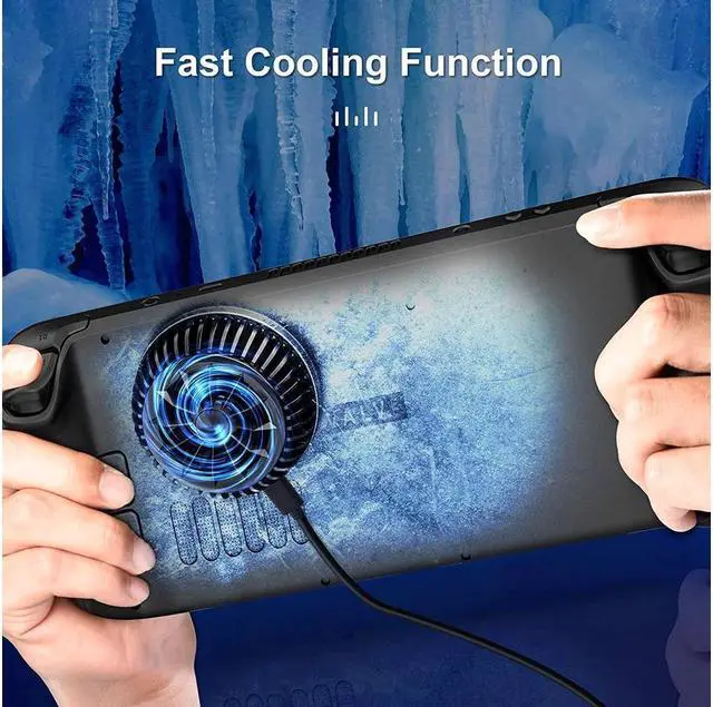 Alt view image 3 of 7 - BONAEVER Steam Deck Fan Semiconductor Cooler for Steam Deck with 7-Blade Fan RGB Colourful Light 3 Seconds Fast Cooling Magnetic Fan Cooler for Steam Deck Switch Cellphones