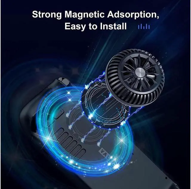 Alt view image 6 of 7 - BONAEVER Steam Deck Fan Semiconductor Cooler for Steam Deck with 7-Blade Fan RGB Colourful Light 3 Seconds Fast Cooling Magnetic Fan Cooler for Steam Deck Switch Cellphones