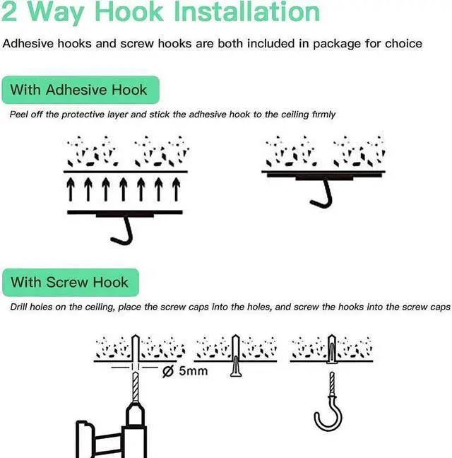 Alt view image 6 of 7 - BONAEVER VR Cable Management System Ceiling Hooks with Retractable Carabiner Retractable Ceiling Pulley System for Oculus Quest/Quest 2/HTC Vive/Vive Pro/Oculus Rift/Rift S [6 Packs Black]