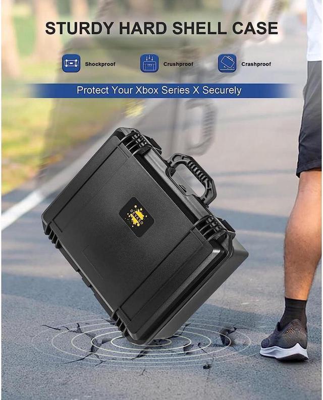 Alt view image 5 of 7 - BONAEVER Hard Carrying Case Compatible with Xbox Series X Professional Deluxe Waterproof Case Soft Lining Hard Case for Xbox Series X Console Controllers Headset Other Accessories