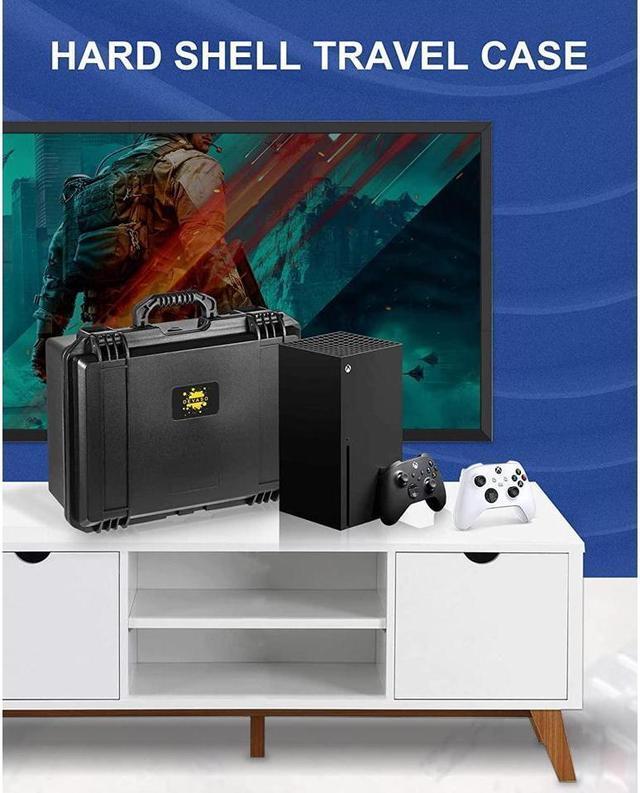 Alt view image 3 of 7 - BONAEVER Hard Carrying Case Compatible with Xbox Series X Professional Deluxe Waterproof Case Soft Lining Hard Case for Xbox Series X Console Controllers Headset Other Accessories