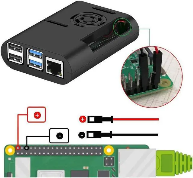 Alt view image 6 of 7 - BONAEVER Raspberry Pi 4 Case MazerPi Raspberry Pi Case with Cooling Fan Raspberry Pi 4 Heatsink for Raspberry Pi 4 Model B Pi 4B Pi 4