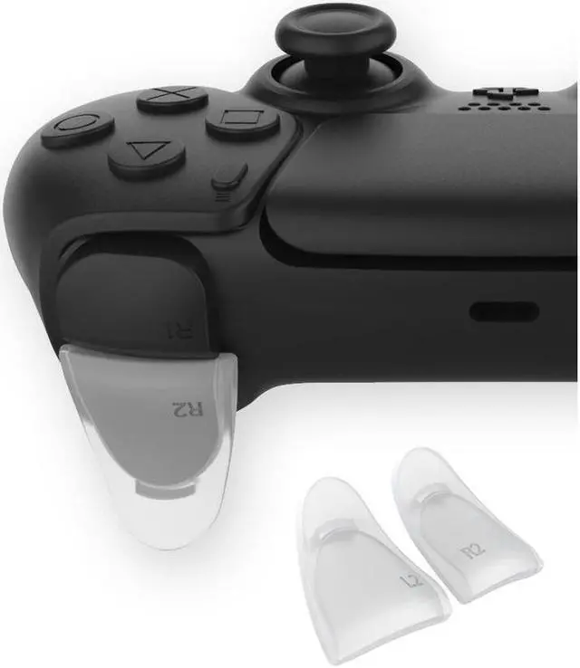 Alt view image 2 of 4 - BONAEVER Trigger Extender with 8 Pcs Thumb Standick Grips for PS5 DualSense Controller Play Station 5 Accessories