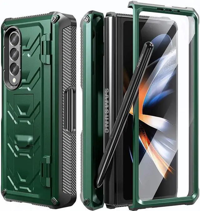 Main image of BONAEVER For Samsung Galaxy Z Fold 4 5G Case with S Pen Holder Built-in Stand and & Screen Protector Full-Body Protective Rugged Phone Cover