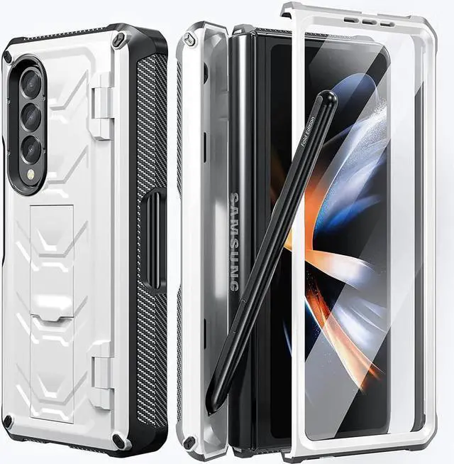 Main image of BONAEVER For Samsung Galaxy Z Fold 4 5G Case with S Pen Holder Built-in Stand and & Screen Protector Full-Body Protective Rugged Phone Cover