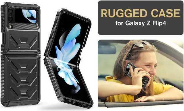 Alt view image 7 of 7 - BONAEVER For Samsung Galaxy Z Flip 4 5G 2022 Case with Slide Camera Cover Military Grade Protective Armor Phone Case Shockproof Cover