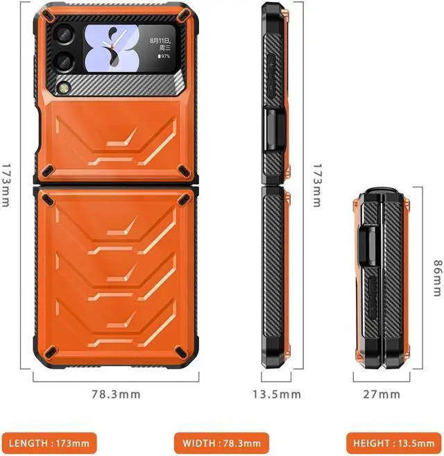 Alt view image 2 of 7 - BONAEVER For Samsung Galaxy Z Flip 3 5G 6.7 inch 2021 Case with Slide Camera Cover Military Grade Protective Armor Phone Case Shockproof Cover