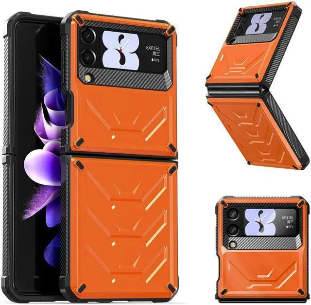 Main image of BONAEVER For Samsung Galaxy Z Flip 3 5G 6.7 inch 2021 Case with Slide Camera Cover Military Grade Protective Armor Phone Case Shockproof Cover