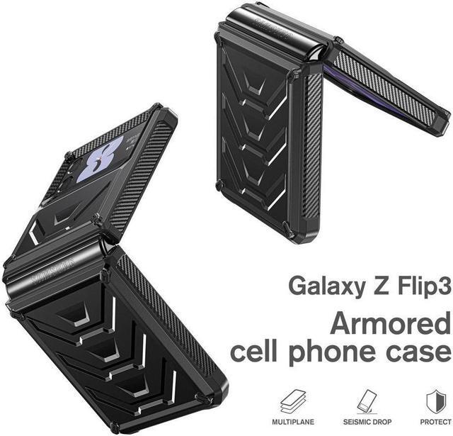 Alt view image 3 of 7 - BONAEVER For Samsung Galaxy Z Flip 3 5G 6.7 inch 2021 Case with Slide Camera Cover Military Grade Protective Armor Phone Case Shockproof Cover