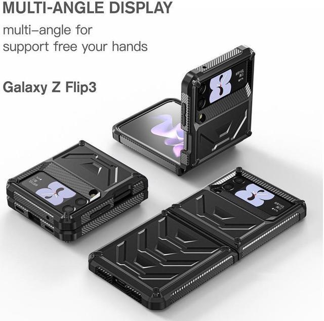Alt view image 2 of 7 - BONAEVER For Samsung Galaxy Z Flip 3 5G 6.7 inch 2021 Case with Slide Camera Cover Military Grade Protective Armor Phone Case Shockproof Cover