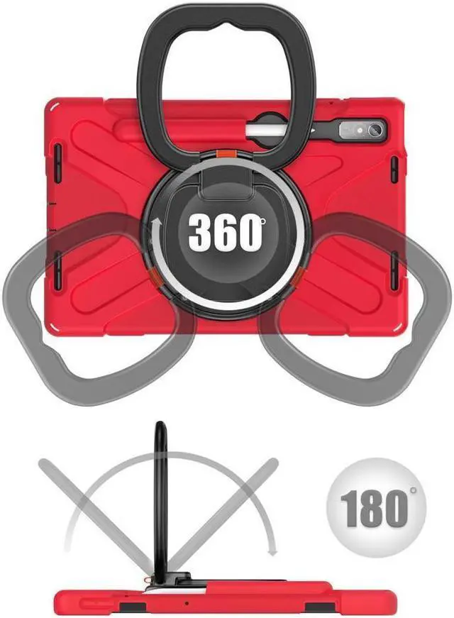 Alt view image 3 of 7 - BONAEVER For Lenovo Tab P11 Pro 11.2 inch 2nd Generation 2022 Case TB-132FU TB-138FC Rugged Shockproof Cover with Hand Strap Shoulder Strap