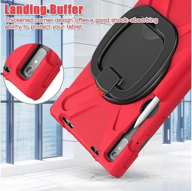 Alt view image 4 of 7 - BONAEVER For Lenovo Tab P11 Pro 11.2 inch 2nd Generation 2022 Case TB-132FU TB-138FC Rugged Shockproof Cover with Hand Strap Shoulder Strap
