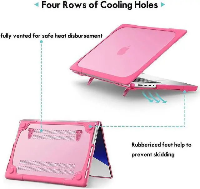 Alt view image 3 of 7 - BONAEVER For Macbook Pro 16 Inch Case 2023 2021 2022 A2780 A2485 M2 M1 Pro/Max & Retina & Touch ID Plastic Hard Shell with Stand and & Keyboard Cover Skin