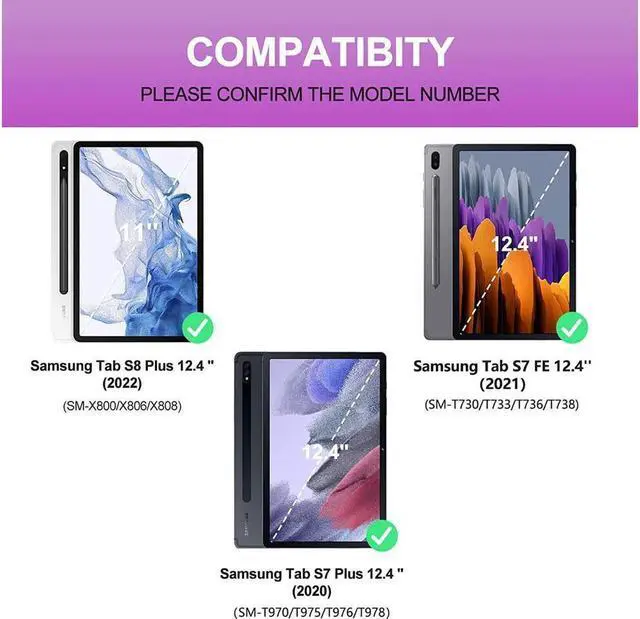 Alt view image 2 of 2 - BONAEVER Touchpad Keyboard Case for 12.4 inch Samsung Galaxy Tab S8 Plus 2022/ S7 FE 2021/ S7 Plus 2020 Slim Leather Cover with Keyboard / Trackpad / Pencil Holder Black