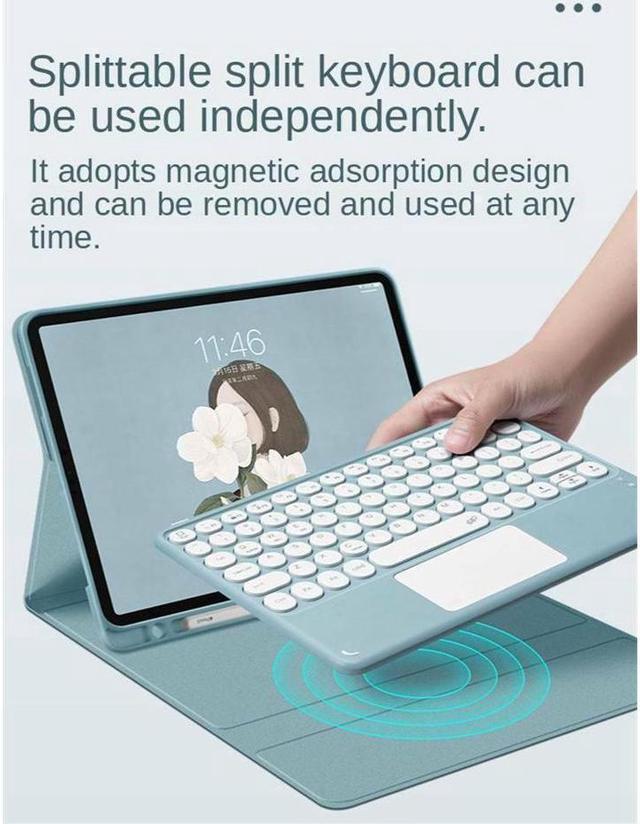 Alt view image 5 of 7 - BONAEVER Touchpad Keyboard Case for Samsung Galaxy Tab A8 10.5 inch 2022 Model SM-X200 SM-X205 SM-X207 Slim Leather Cover with Keyboard / Trackpad / Pencil Holder