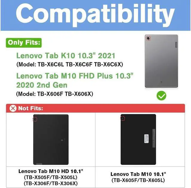 Alt view image 2 of 7 - BONAEVER Wireless Keyboard Case for Lenovo Tab K10 2021 / Lenovo Tab M10 FHD Plus 2020 2nd Gen 10.3 inch TB-X606F / TB-X606X Slim Shell Stand Cover with Keyboard Rose Gold