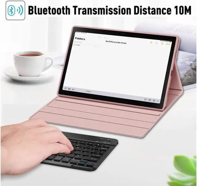 Alt view image 6 of 7 - BONAEVER Wireless Keyboard Case for Lenovo Tab K10 2021 / Lenovo Tab M10 FHD Plus 2020 2nd Gen 10.3 inch TB-X606F / TB-X606X Slim Shell Stand Cover with Keyboard Rose Gold