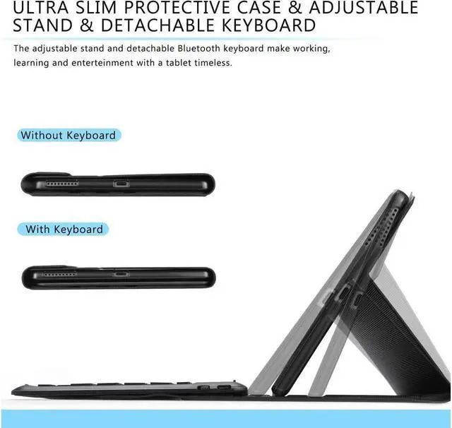 Alt view image 7 of 7 - BONAEVER Wireless Touchpad Keyboard Case for Lenovo Tab K10 10.3 inch 2021 / Lenovo Tab M10 FHD Plus 2020 2nd Gen 10.3 inch Slim Shell Stand Cover with Keyboard 7 Colors Backlit Blue