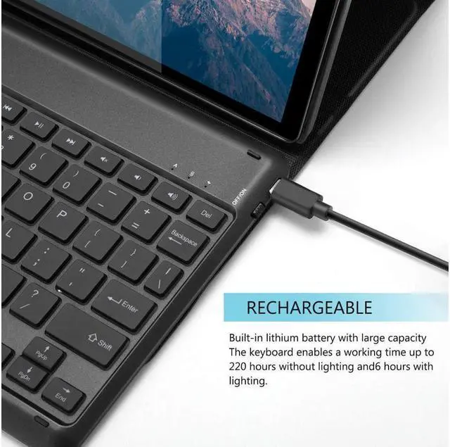 Alt view image 7 of 7 - BONAEVER Wireless Touchpad Keyboard Case for Lenovo Tab K10 10.3 inch 2021 / Lenovo Tab M10 FHD Plus 2020 2nd Gen 10.3 inch Slim Shell Stand Cover with Keyboard 7 Colors Backlit Rose Gold