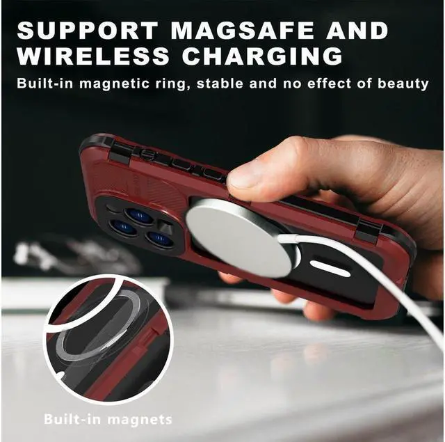 Alt view image 4 of 7 - BONAEVER For iPhone 14 Pro Max Waterproof Case MagSafe Compatible Built-in Screen Protector IP68 Underwater Du Standproof 360 Shockproof Protective Cover for iPhone 14 Pro Max