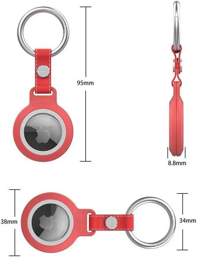 Alt view image 4 of 7 - BONAEVER IP68 Waterproof AirTag Keychain Holder Case Anti-Scratch Easy In StandallationSoft Full-Body Shockproof Air Tag Holder for LuggageKeys Dog Collar Red