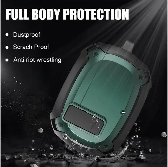 Alt view image 2 of 6 - Beats Studio Buds Case Cover 2021, Secure Lock Hard Rugged Cool Shockproof Protective Case Cover for Beats Studio Buds Wireless Earbuds Case Accessories with Keychain Carabiner for Men Women Green