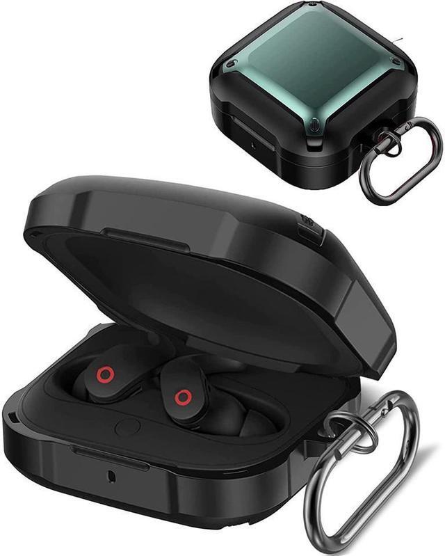 Main image of BONAEVER For Beats Fit Pro Case Cover Full-Body Protective Rugged Hard PC Soft TPU Armor Earbuds Case for Beats Fit Pro 2021 Headphones Accessories Charging Shell Protector with Carabiner Green