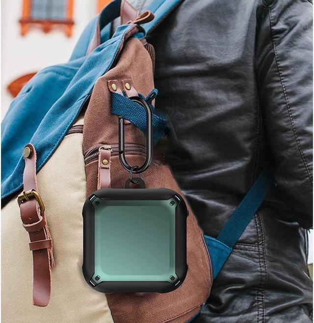 Alt view image 7 of 7 - BONAEVER For Beats Fit Pro Case Cover Full-Body Protective Rugged Hard PC Soft TPU Armor Earbuds Case for Beats Fit Pro 2021 Headphones Accessories Charging Shell Protector with Carabiner Green