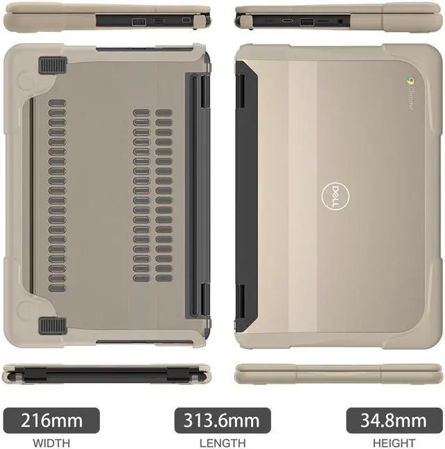 Alt view image 6 of 7 - BONAEVER Case For Dell Chromebook 3110 / 3100 11 inch 2-in-1 Education Series DropProof Rugged Shockproof Bumpers Protective Cover Laptop Case for K-12 Students