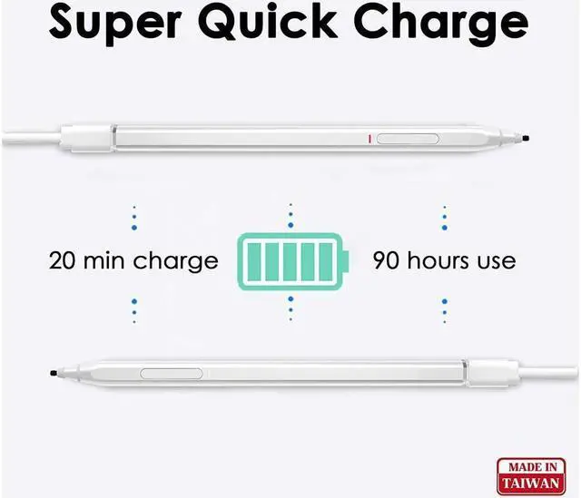 Alt view image 6 of 7 - BONAEVER Stylus Pen for Surface 4096 Pressure Sensitivity Compatible with Surface Pro 12/11/10/9/8/7/6/5/4/Laptop studio/Go 3/Duo 2 Fir Stand D Shape Body Rechargeable