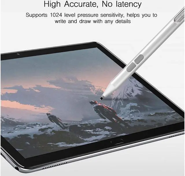 Alt view image 7 of 7 - BONAEVER Stylus Pen for Microsoft Surface Palm Rejection 1024 Levels Pressure Flex & Soft HB Nib Compatible with Surface Pro/Book/Laptop/Go Including 2 Spare Nibs & AAAA Battery