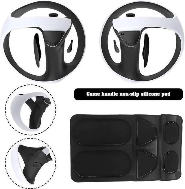 Alt view image 3 of 7 - BONAEVER Silicone Controller Pad for PS VR24 in 1 Accessories Kit for PS VR2 Controller with Anti-Slip Handle Cover Grip Protection Black