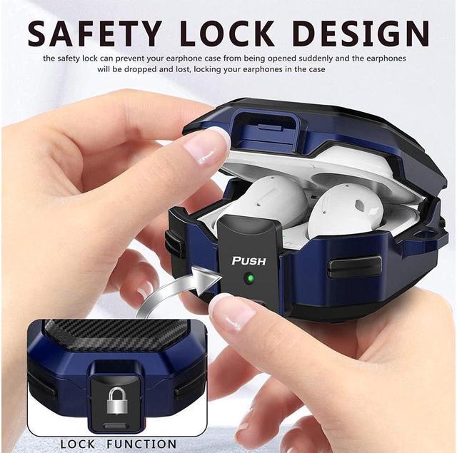 Alt view image 3 of 7 - BONAEVER Armor Cover for Samsung Galaxy Buds 2 Pro Case (2022)/Galaxy Buds Pro Case (2021)/Galaxy Buds 2 Case (2021)/Galaxy Buds Live Case (2020) Case Shockproof Protective Cover with Keychain Blue