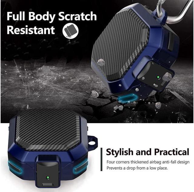 Alt view image 4 of 7 - BONAEVER Armor Cover for Samsung Galaxy Buds 2 Pro Case (2022)/Galaxy Buds Pro Case (2021)/Galaxy Buds 2 Case (2021)/Galaxy Buds Live Case (2020) Case Shockproof Protective Cover with Keychain Blue