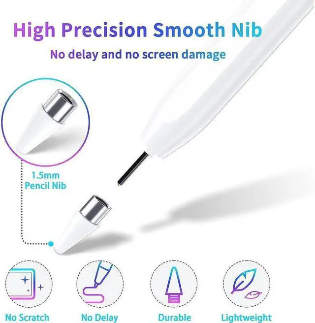 Alt view image 4 of 7 - BONAEVER Stylus Pen Active Stylus Pen Compatible for iOS Android Touchscreens/Phones Rechargeable Stylus Pen with Dual Touch Screen Stylus Pencil for Apple iPad/iPhone/ Android/Samsung