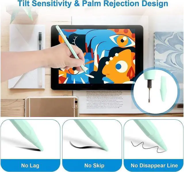 Alt view image 4 of 7 - BONAEVER Stylus Pen for iPad with Palm Rejection - Apple Pencil for iPad 10/9th GenCompatible with iPad Pro 11&12.9 inch iPad Mini 6th/5th iPad Air 3/4/5 iPad 6/7/8th Gen - Perfect for Writing Drawing